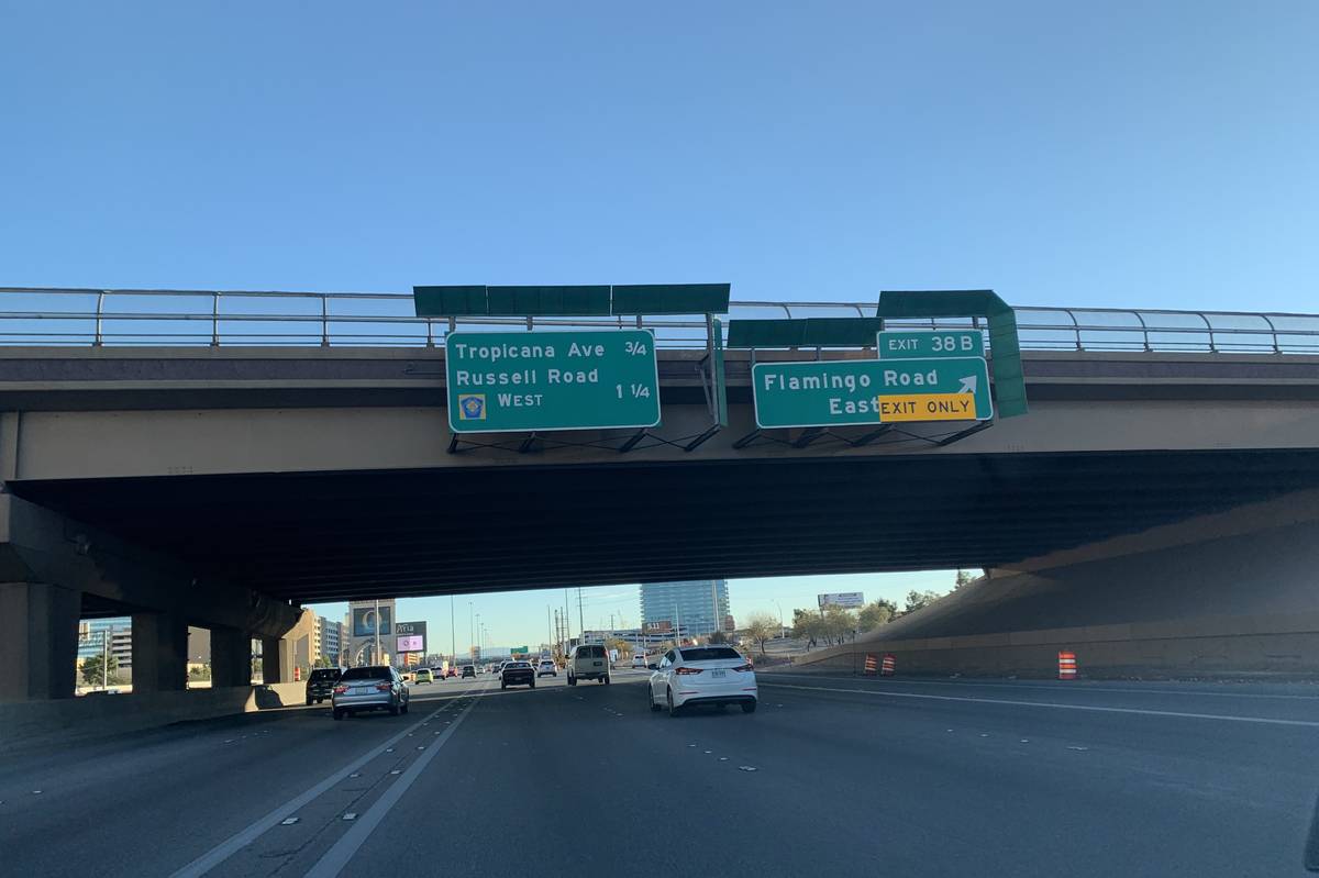 A stretch of Interstate 15 southbound between Flamingo and Spring Mountain Roads will close ove ...