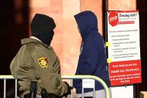 A man enters the Regional Justice Center in October 2020 in Las Vegas. (Bizuayehu Tesfaye/Las V ...