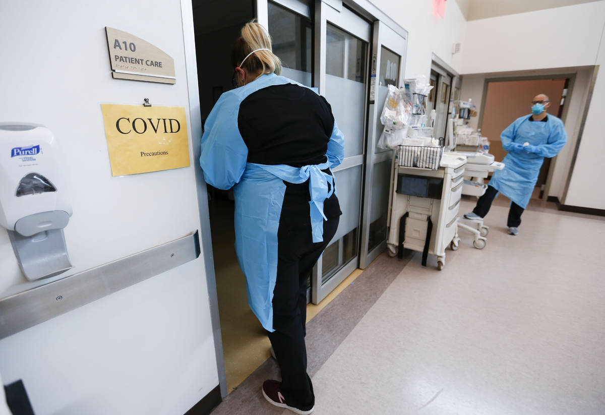 FILE - In this July 16, 2021 file photo, nurses and doctors in the CoxHealth Emergency Departme ...