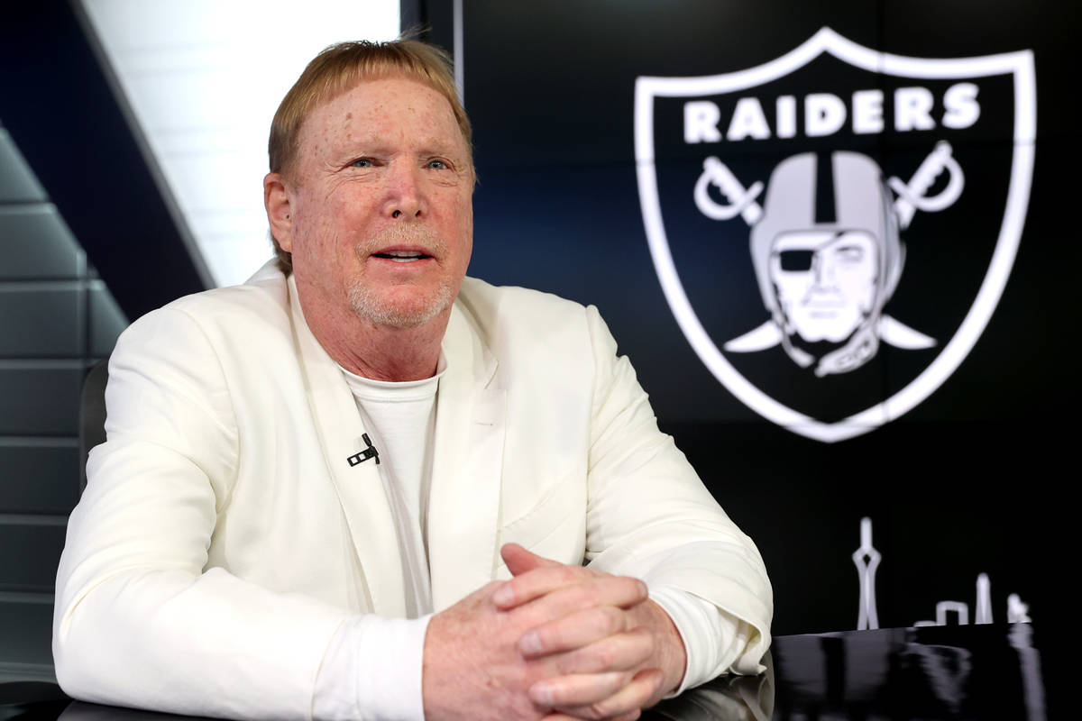 Raiders and Las Vegas Aces owner Mark Davis in the TV studio at Raiders’ headquarters in ...