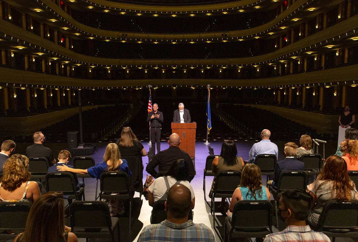 Gov. Steve Sisolak and Immunize Nevada announce the third round Vax Nevada Days winners at The ...