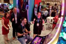 Slots influencer Brian Christopher, who has a slot room at the Plaza, records a video playing t ...