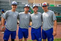 Elie Kligman, far left, recently barnstormed with Israel's Olympic baseball team. The Cimarron- ...