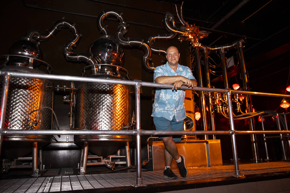 Bryan Davis, founder of Lost Spirits, builds all the stills used at his distilleries and tops t ...