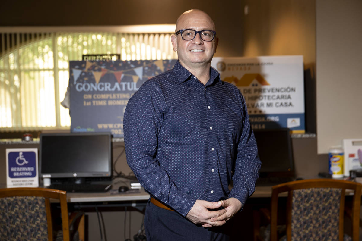 Rumaldo Chaidez, Nevada operations director for Chicanos For La Causa, poses for a portrait at ...