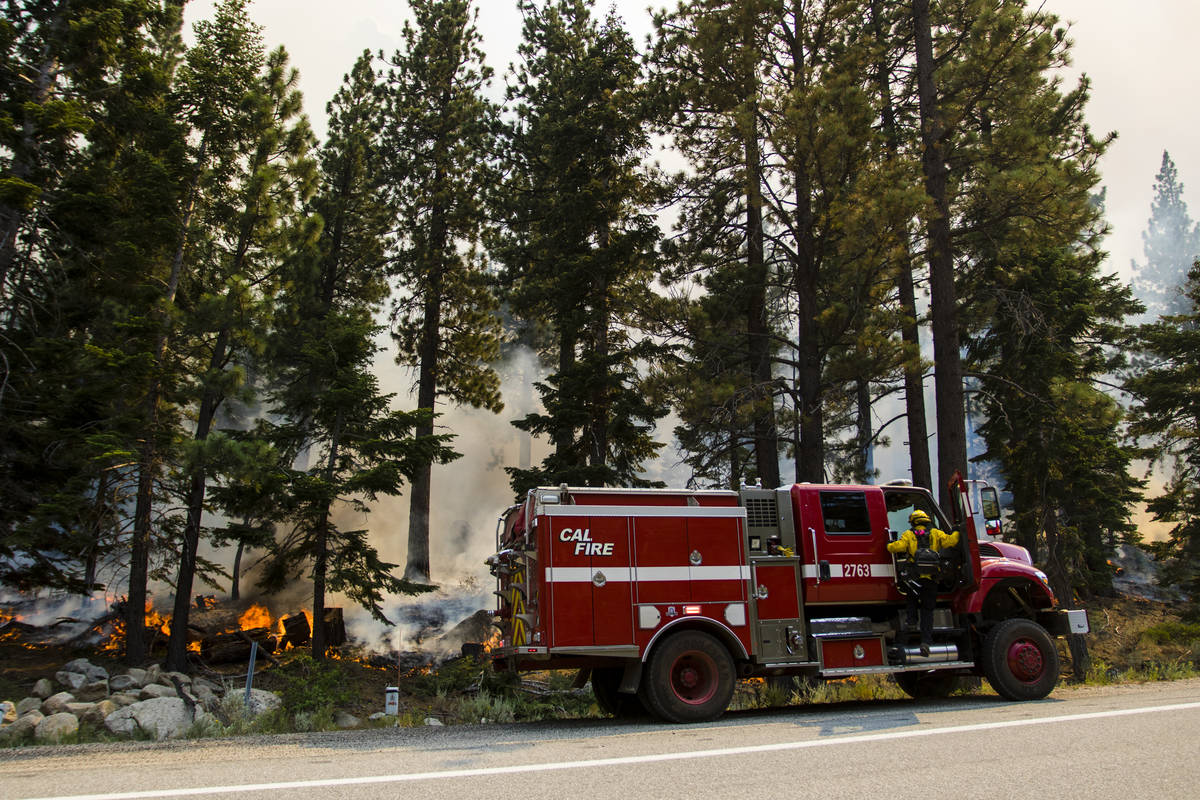 So-Cal firefighters conflict  the Tamarack Fire astir   California State Route 88 adjacent   Alpine Villa ...