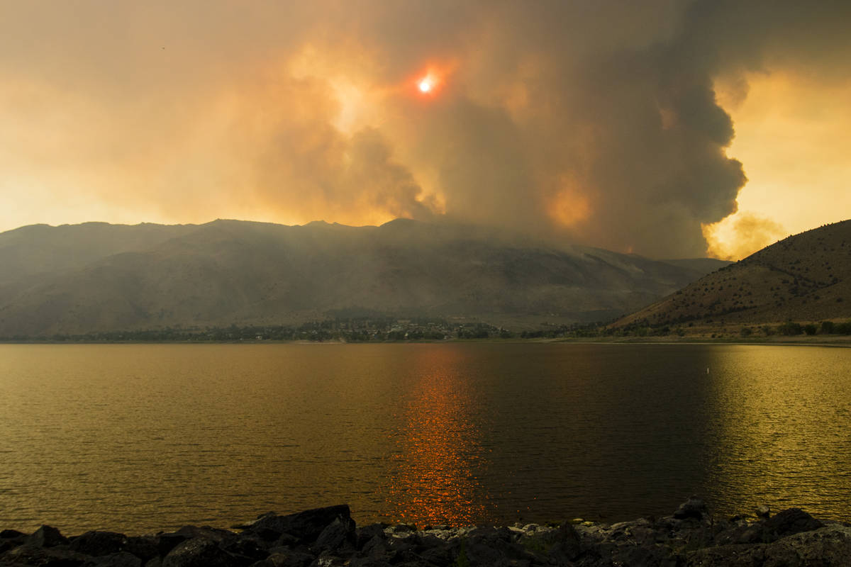 The Tamarack Fire burns astir   Topaz Lake, Nev., Friday, July 23, 2021. (Ty Oneil/Special to th ...