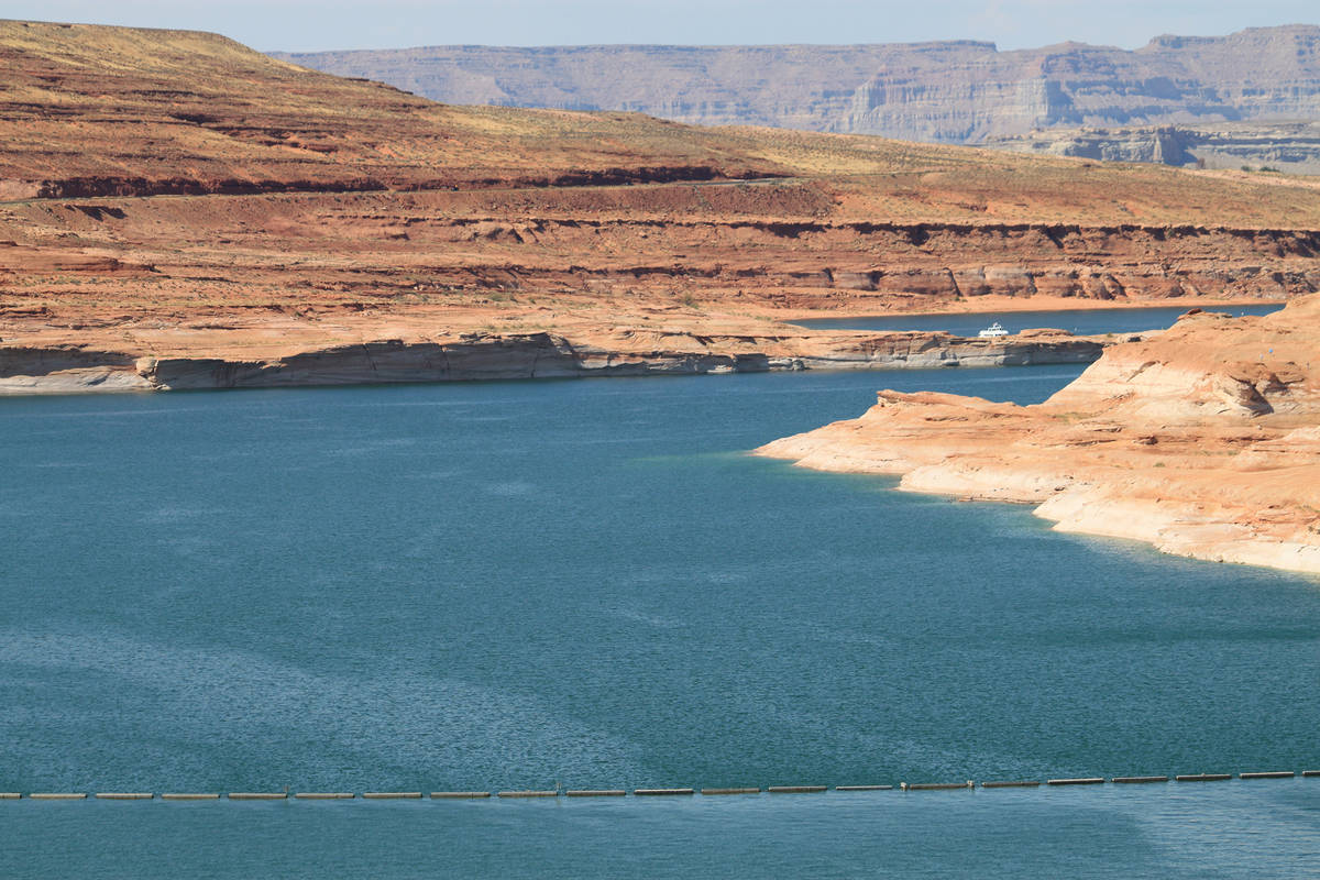 This Aug. 21, 2019 image shows Lake Powell near Page, Arizona. A plan by Utah could open the do ...