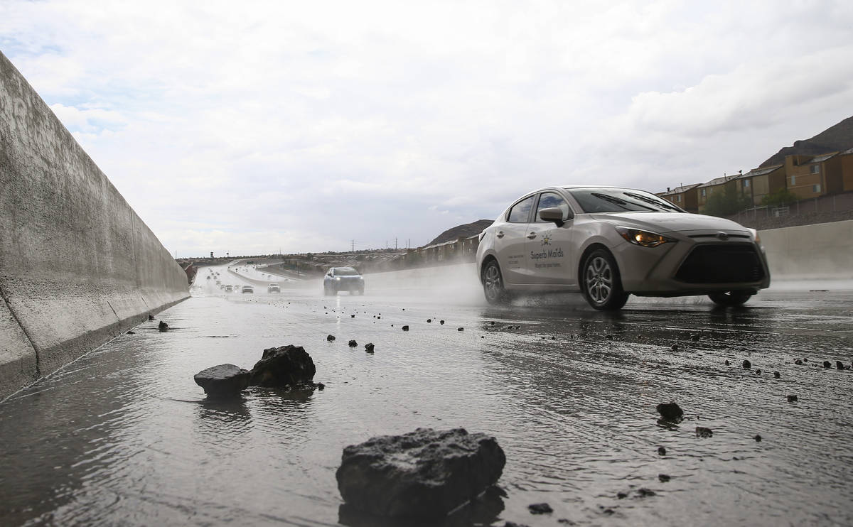 Rain pours over parts of the Las Vegas Valley on Monday, July 26, 2021. (Chase Stevens/Las Vega ...