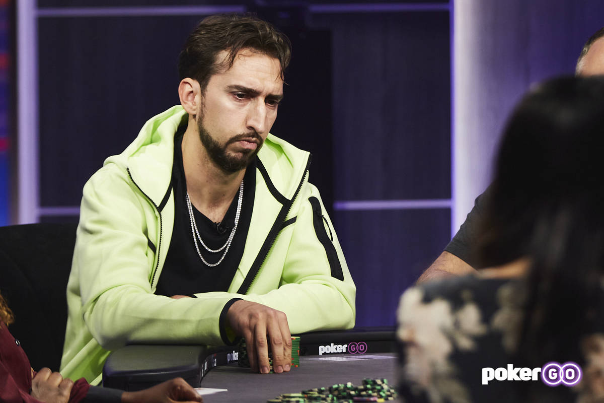 Nick Wright plays on an upcoming episode of "Poker After Dark" at the PokerGO studio by the Ari ...