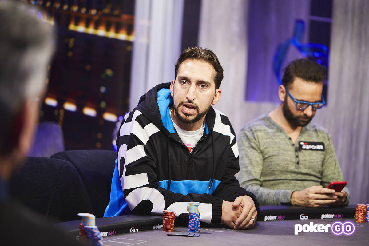 Nick Wright plays on an upcoming episode of "Poker After Dark" at the PokerGO studio by the Ari ...