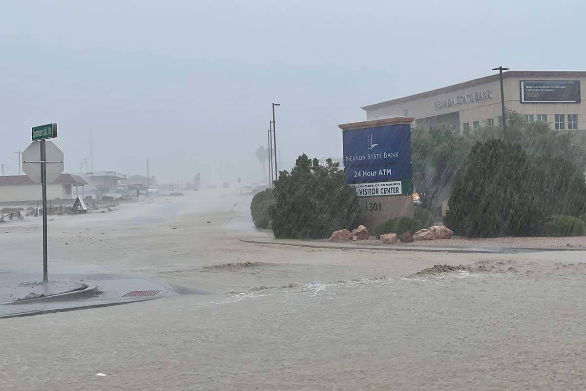 Heavy rainstorms produced flooding in Pahrump on Monday, July 26, 2021. (Nye County Sheriff’s ...