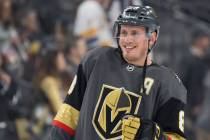 Golden Knights defenseman Nate Schmidt (88) on Friday, March 29, 2019, at T-Mobile Arena, in La ...