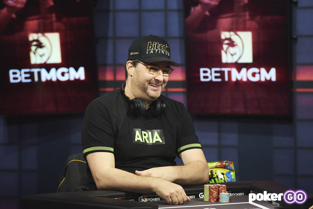 Phil Hellmuth plays on "High Stakes Duel" on Wednesday, July 28, 2021, at the PokerGO studio by ...