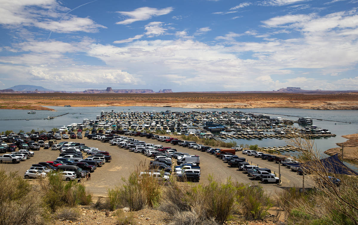 A view of the Wahweap Marina at Lake Powell in the Glen Canyon National Recreation Area on Tues ...