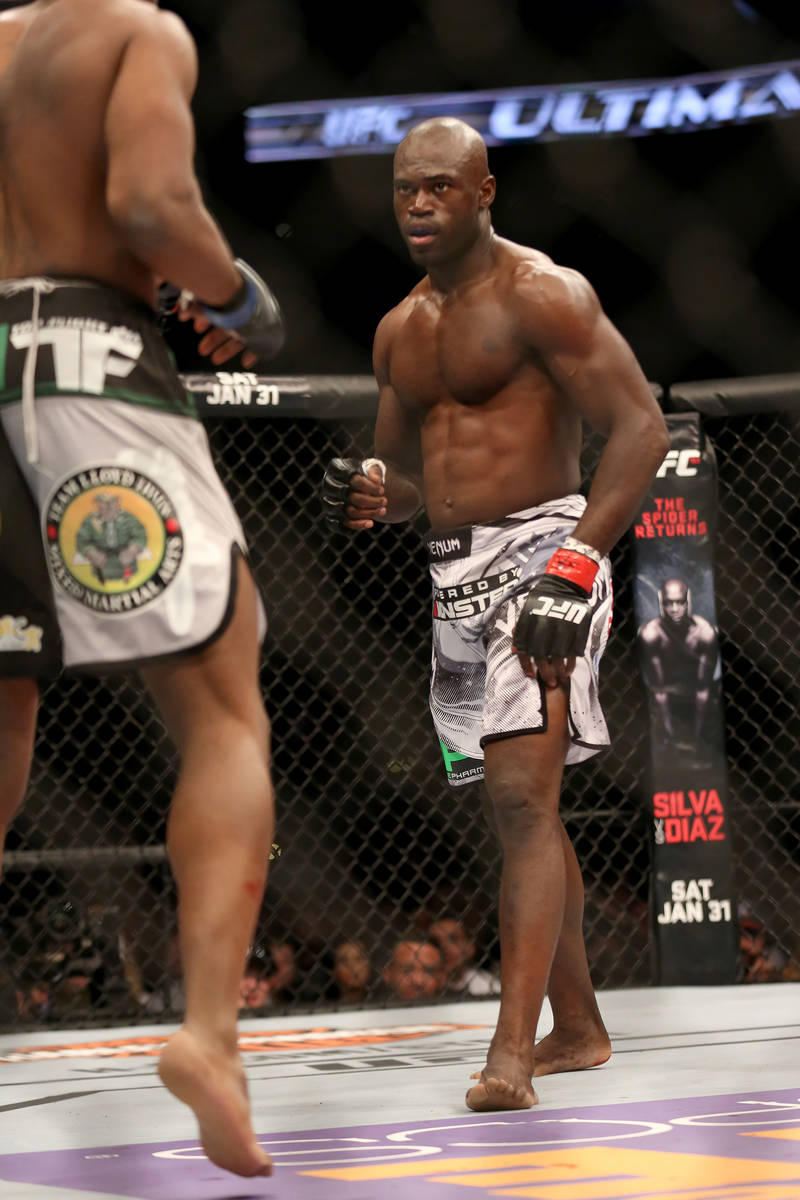 Uriah Hall, right, in action against Ron Stallings during their fight at UFC Fight Night Boston ...