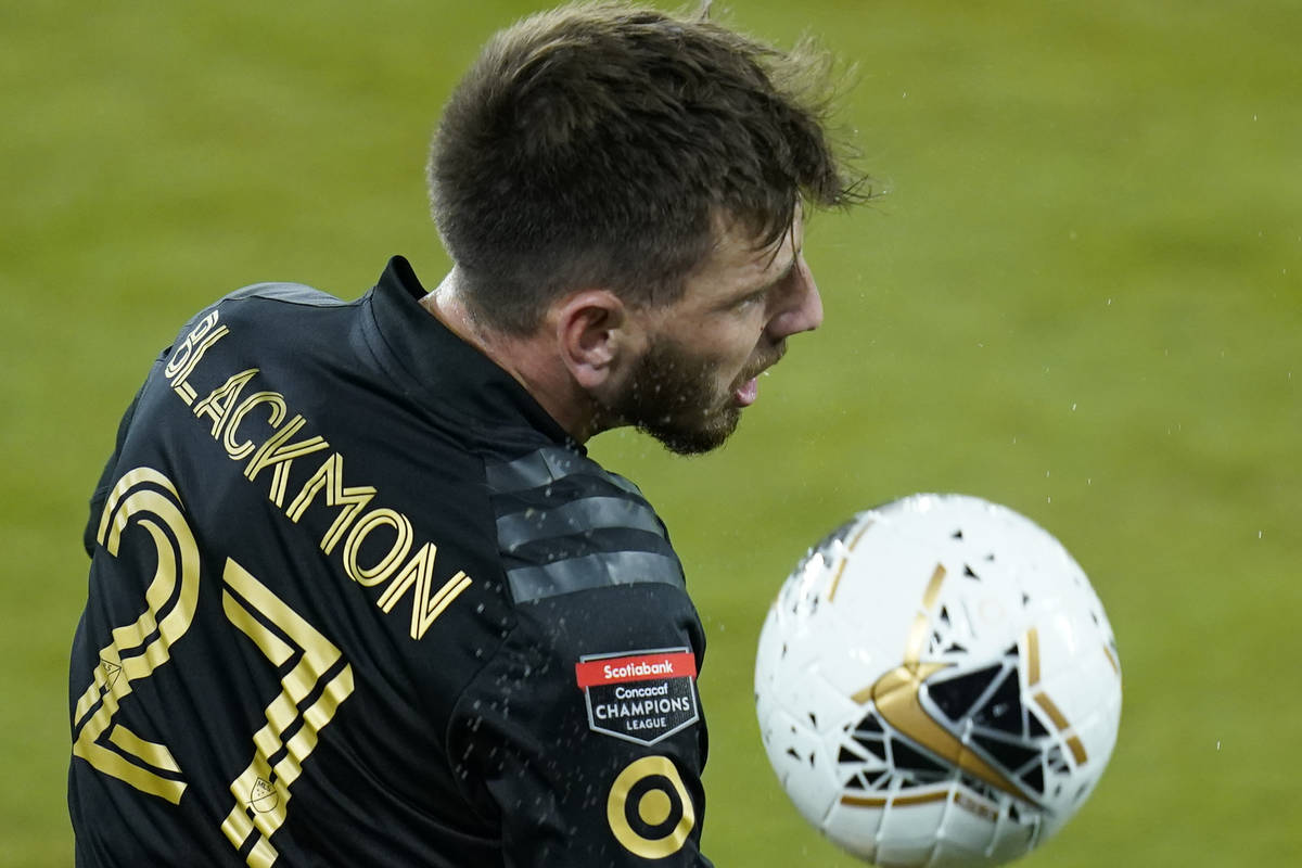 Los Angeles FC defender Tristan Blackmon (27) gets position on the