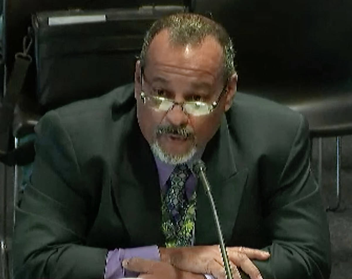 Screenshot of Nevada Department of Taxation Deputy Executive Director Jorge Pupo testifying in ...