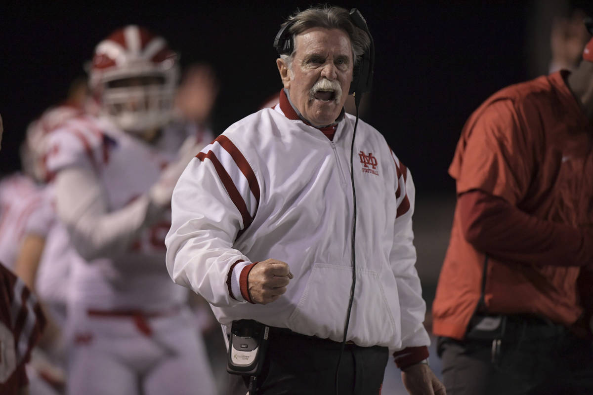 Mater Dei Monarchs coach Bruce Rollinson reacts during the CIF Southern Section Division 1 cham ...