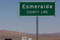 Vehicles make their way north on I-95 across the Esmeralda County line on Tuesday, August 11, 2 ...