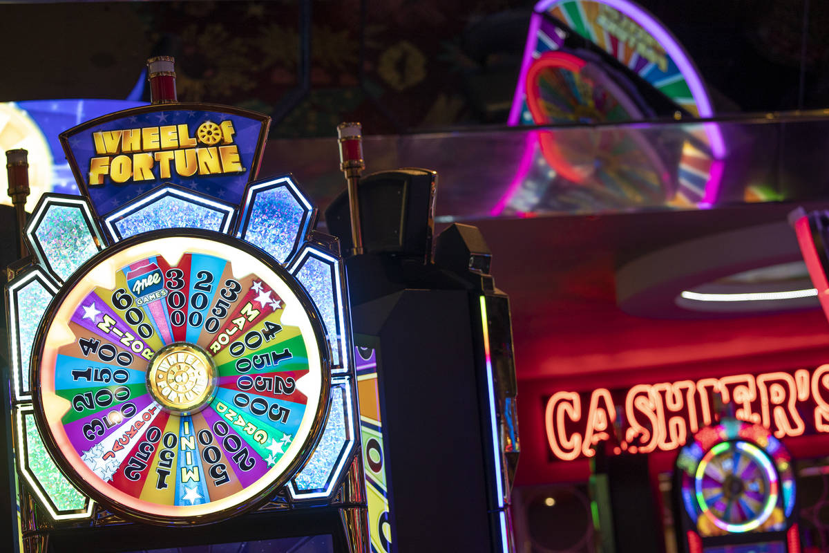 The Wheel of Fortune slots zone at the Plaza Hotel and Casino on Friday, July 30, 2021, in Las ...