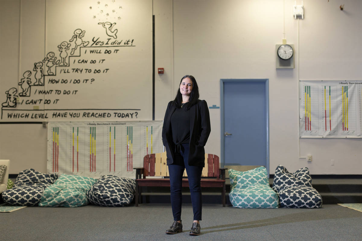 Michelee Quiroz Cruz-Crawford, principal at C.C. Ronnow Elementary School, at the school's grea ...