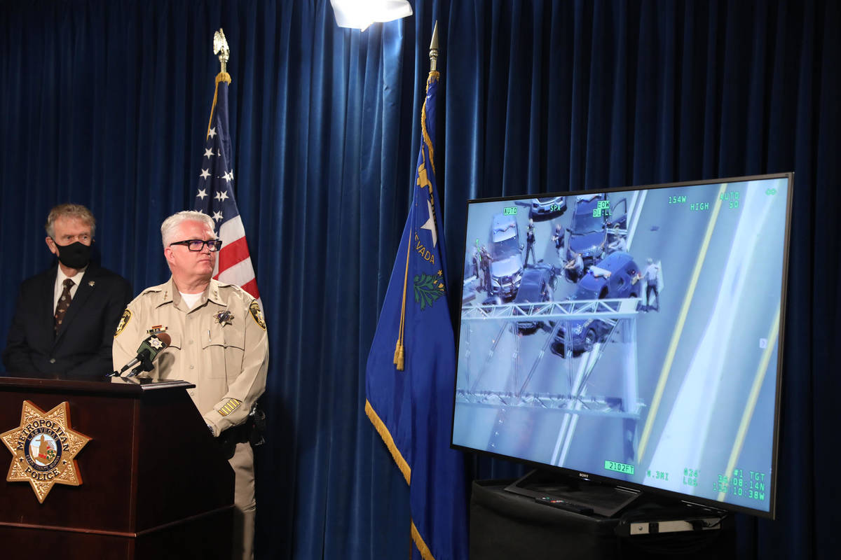 Metropolitan Police Department Undersheriff Christopher Darcy addresses the media at a press co ...