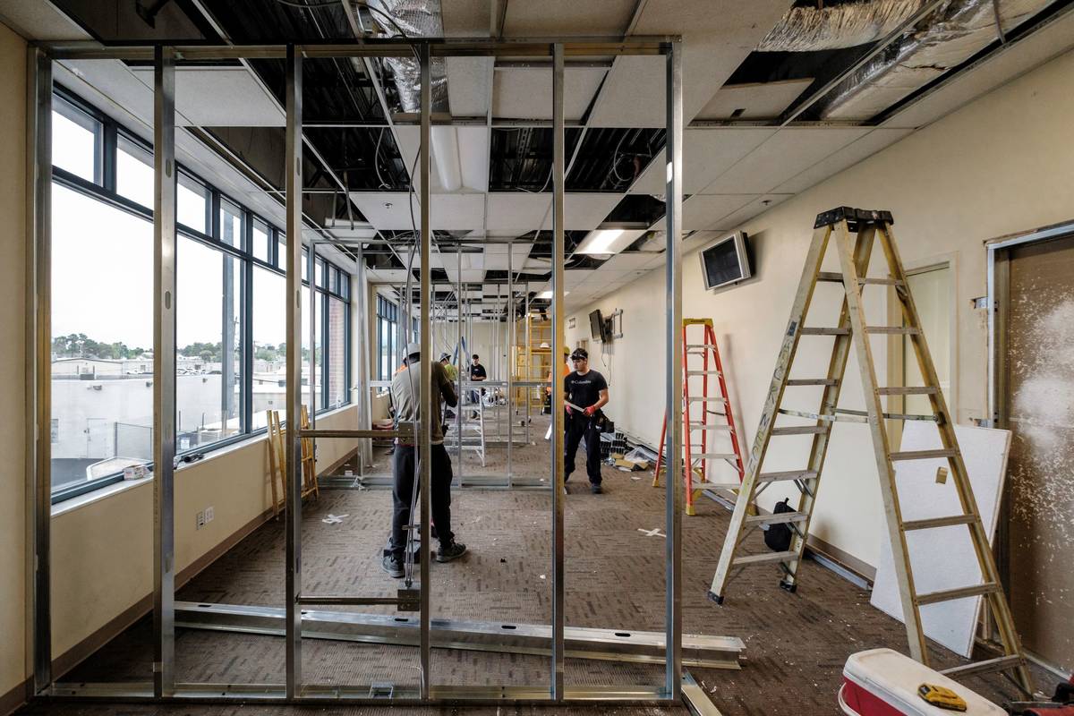 Construction crews work on the Bridge Child and Youth Community Treatment Center, a six-room th ...