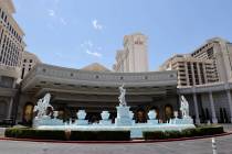 The porte-cochère at Caesars Palace on the Las Vegas Strip in June 2021. (K.M. Cannon/Las Vega ...