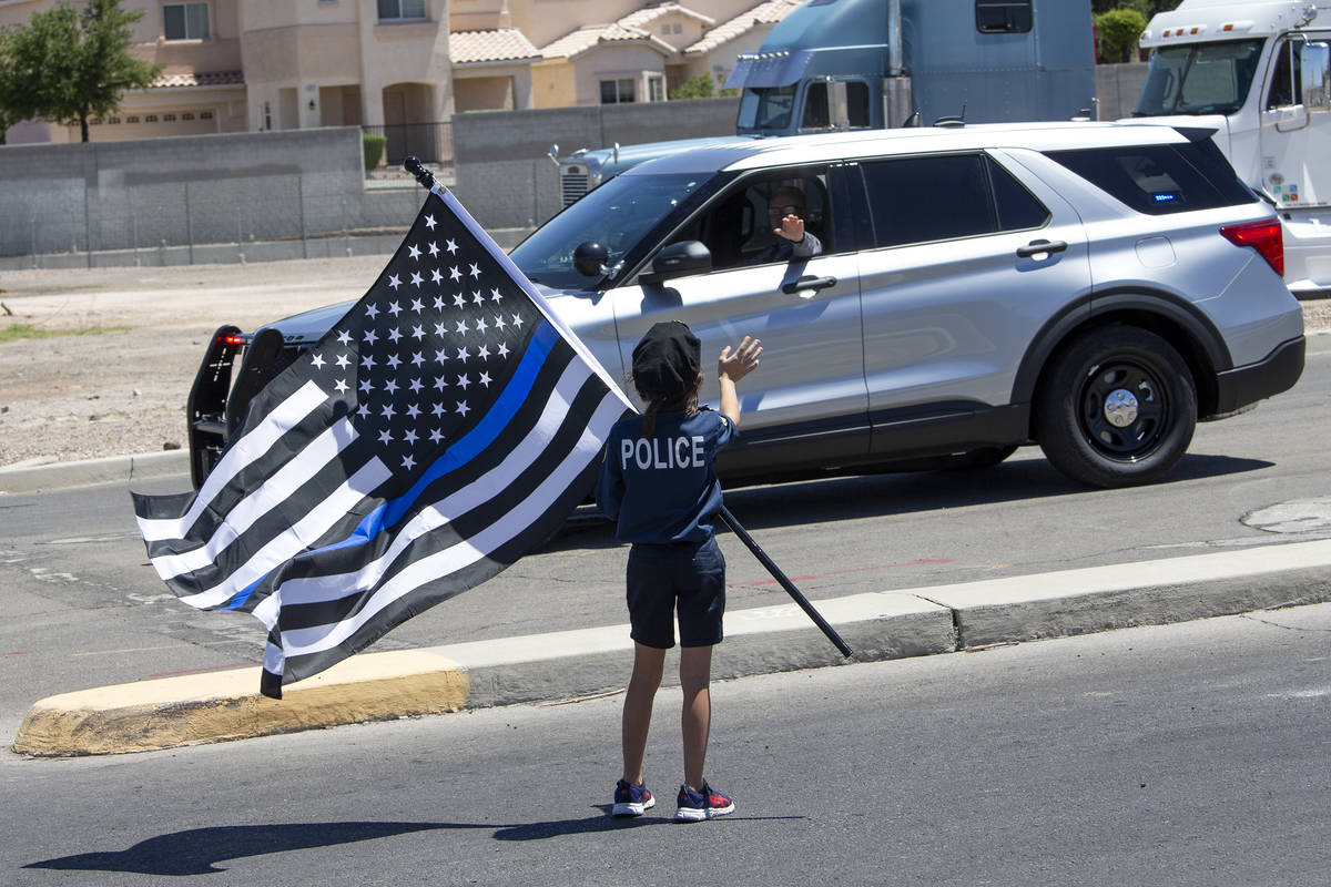 Theresa Babcock, 8, who has been supporting police officers with her lemonade stand since she w ...