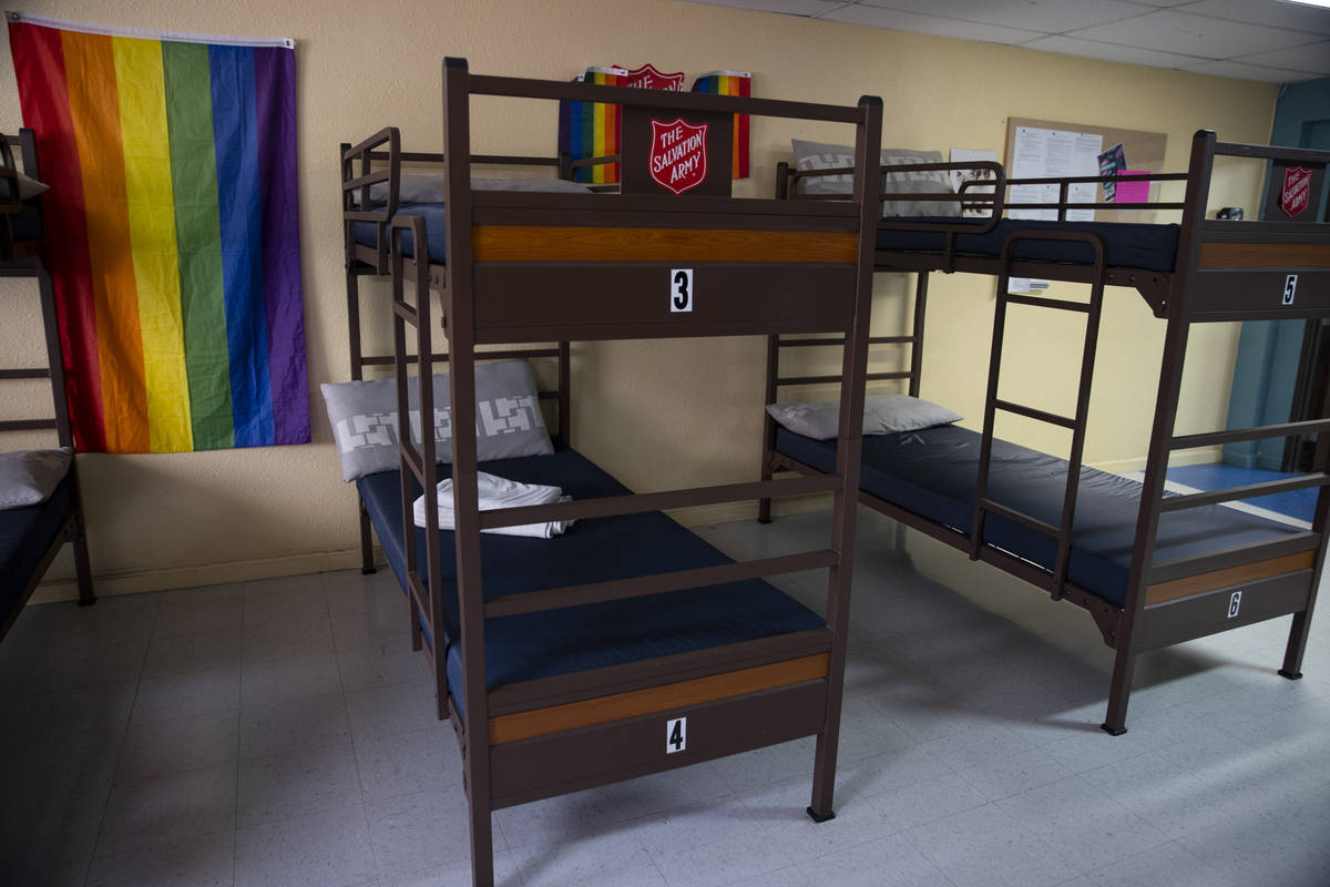 The Salvation Army' LGBTQ night shelter in Las Vegas is seen during a tour, Thursday, Aug. 5, 2 ...