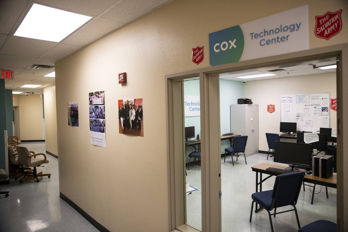 The Technology Center at the Salvation Army in Las Vegas is seen during a tour on Thursday, Aug ...