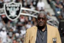 Former Oakland Raiders player and coach Art Shell is shown in a ceremony for former quarterback ...
