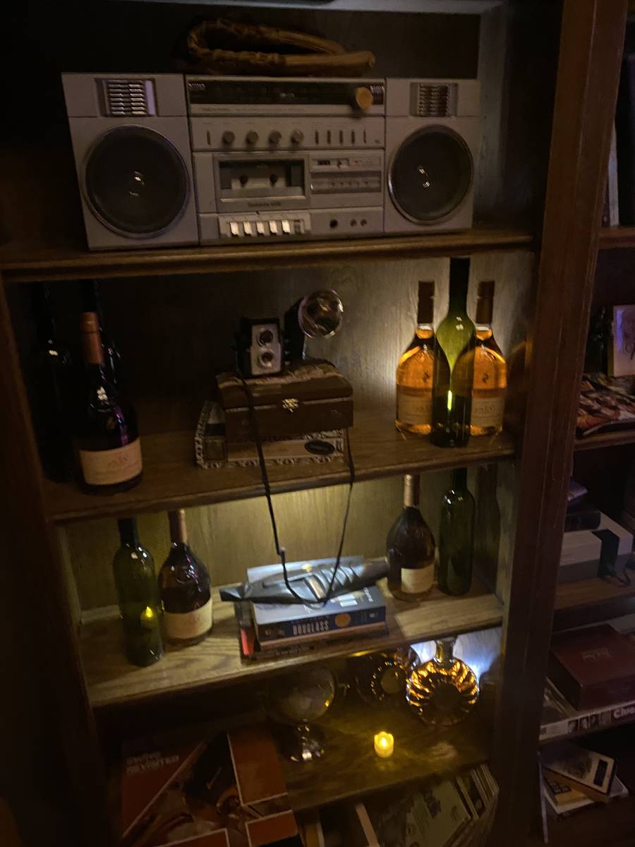 Personal items, including a 1980s Technics boom box, are shown at "Backstory Pass," Usher's pre ...