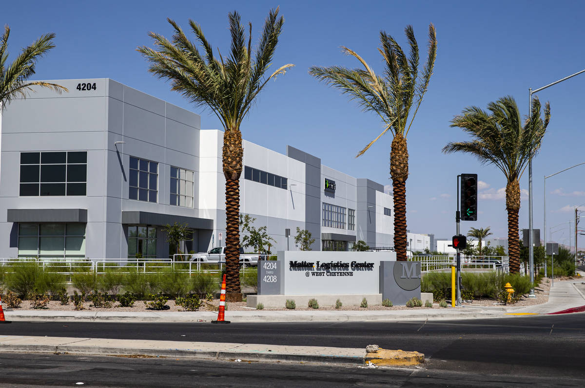 Signage for the Matter Logistics Center industrial complex is pictured in North Las Vegas on Mo ...