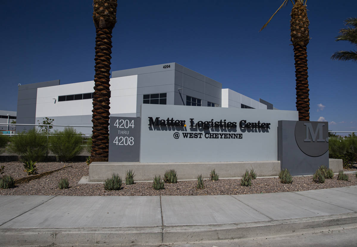 Signage for the Matter Logistics Center industrial complex is pictured in North Las Vegas on Mo ...