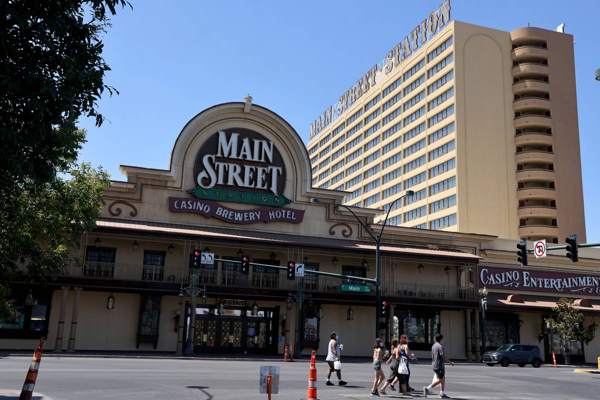 Main Street Station in downtown Las Vegas Monday, Aug. 9, 2021. The hotel-casino, that has been ...