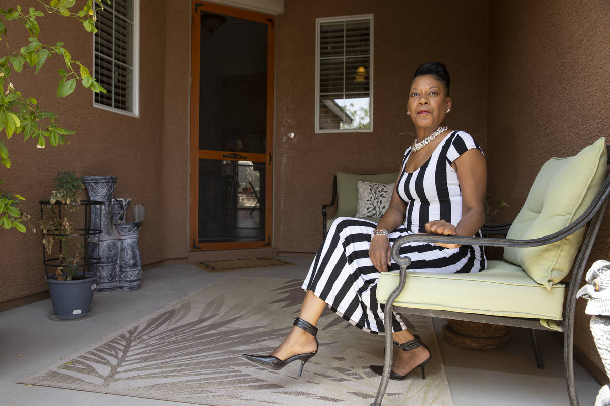 Teresa Washington poses for a portrait at her home in the Burson Ranch community in Pahrump, We ...