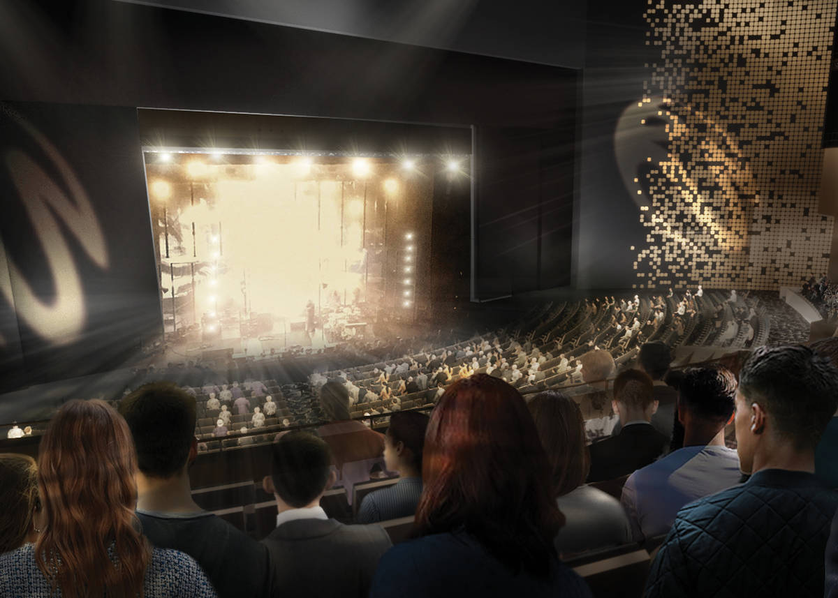 A rendering shows the 13,550-square-foot stage at The Theatre at Resorts World (Resorts World ...