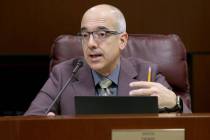 Sen. Mo Denis, D-Las Vegas, asks a question during a Finance Committee meeting in the Legislati ...