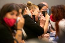 Aracely Palacio, mother of Lesly Palacio, cries during the sentencing hearing for Jose Rangel, ...