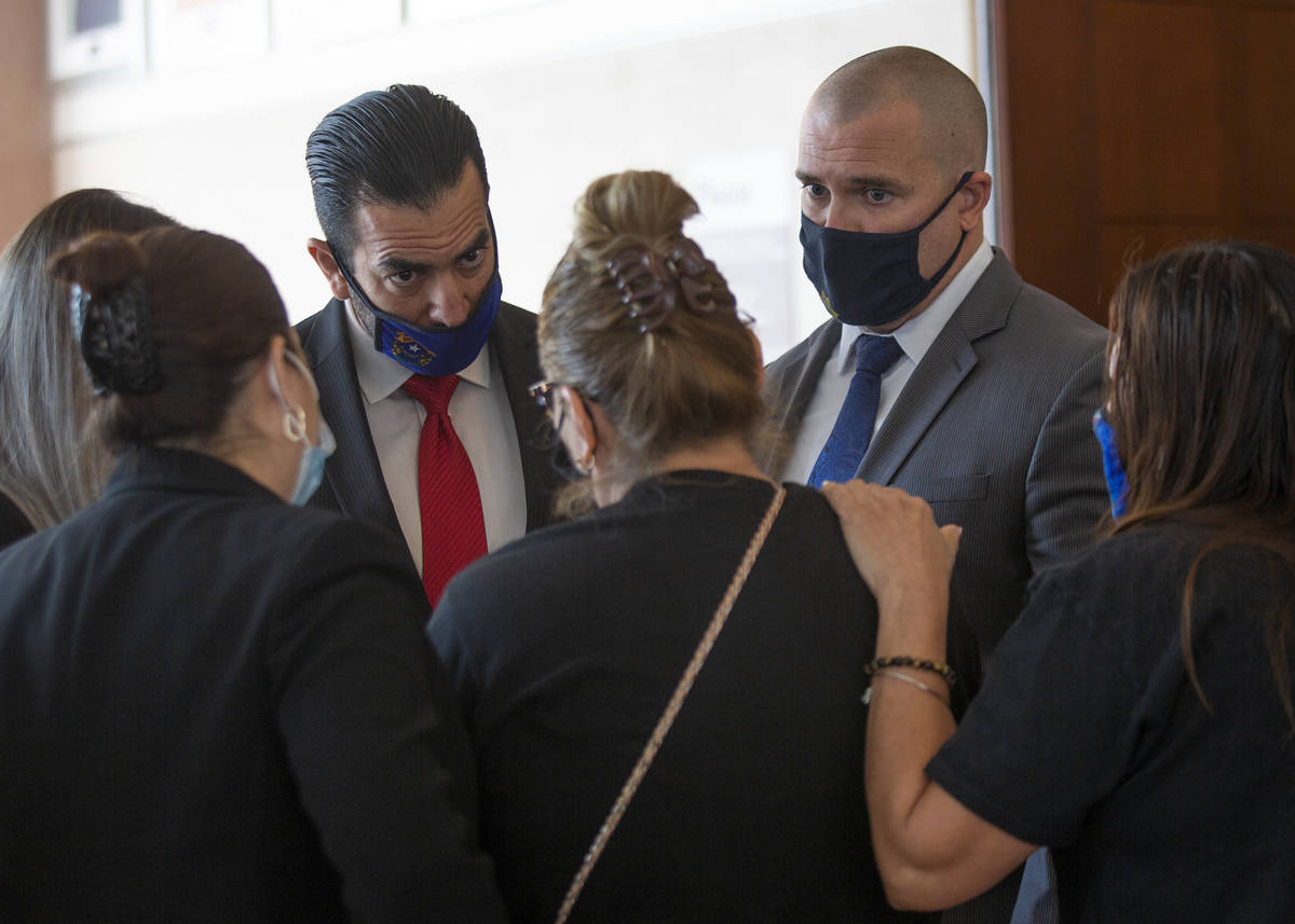 Former Nevada Congressman Ruben Kihuen, left, and Chief Deputy District Attorney John Giordani, ...