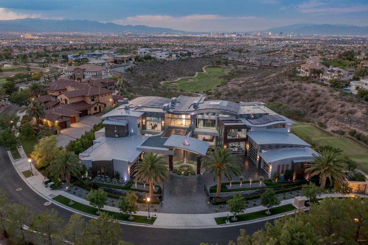 The three-story home at 2738 Carina Way in Henderson, seen here, is listed for $32.5 million. ( ...