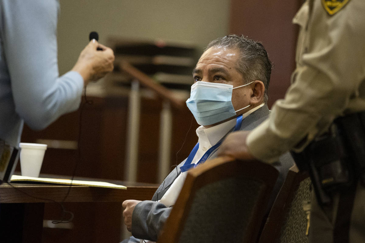 Omar Rueda-Denvers appears in court for opening statements in his retrial on Wednesday, Aug. 18 ...