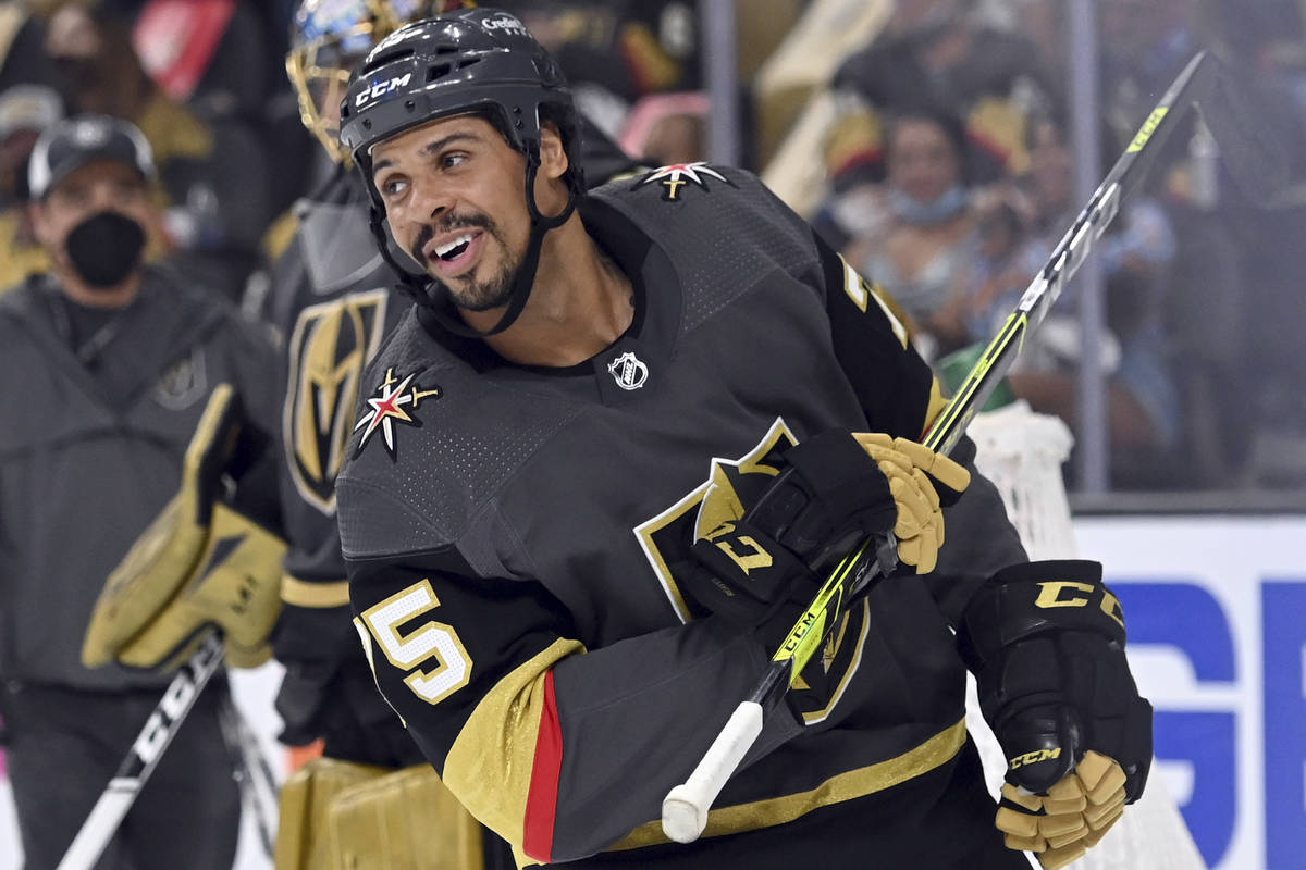 Vegas Golden Knights right wing Ryan Reaves (75) during the second period of Game 2 of a first- ...