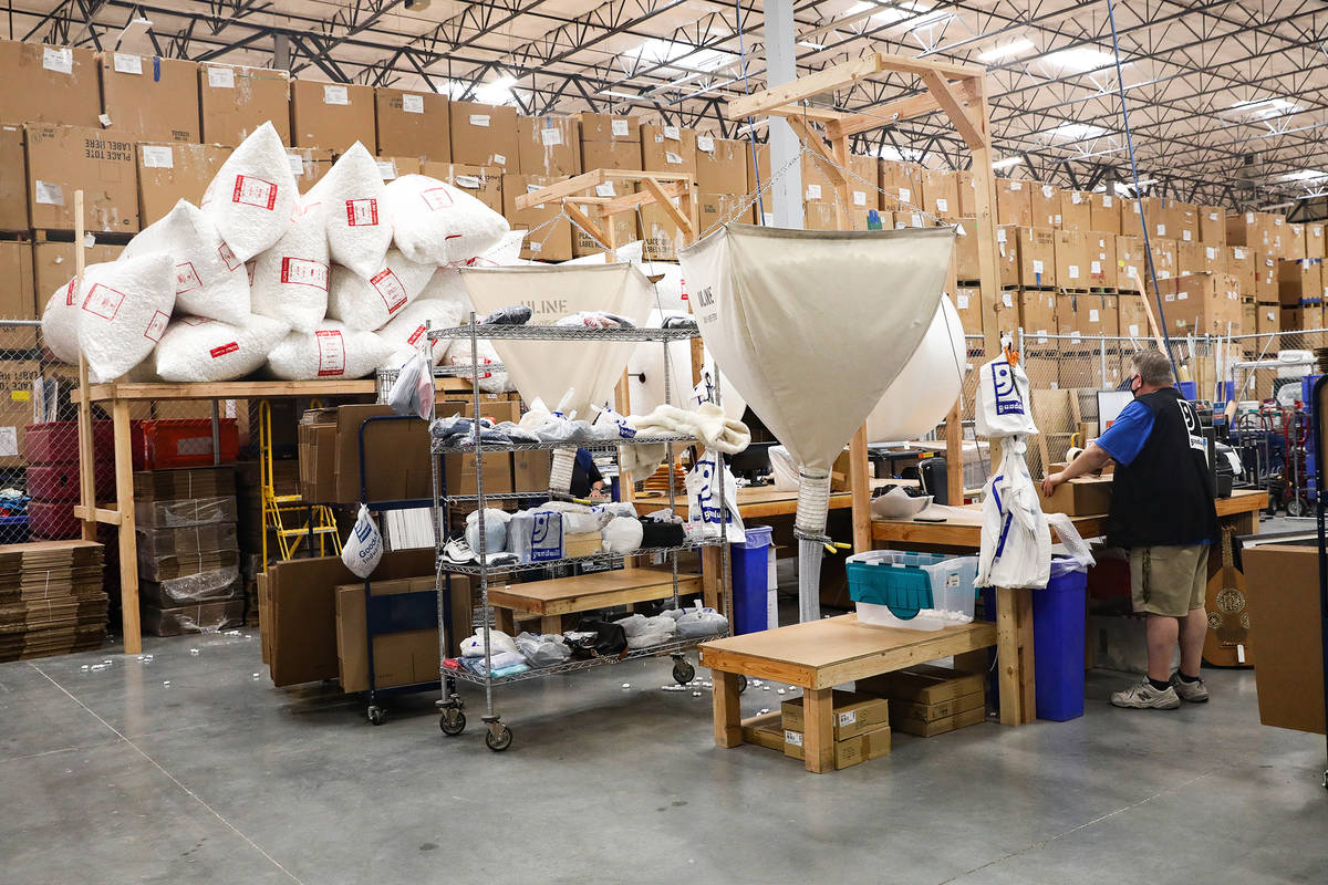 The e-commerce area at the warehouse at the Goodwill Clearance Center in Las Vegas, Monday, Aug ...