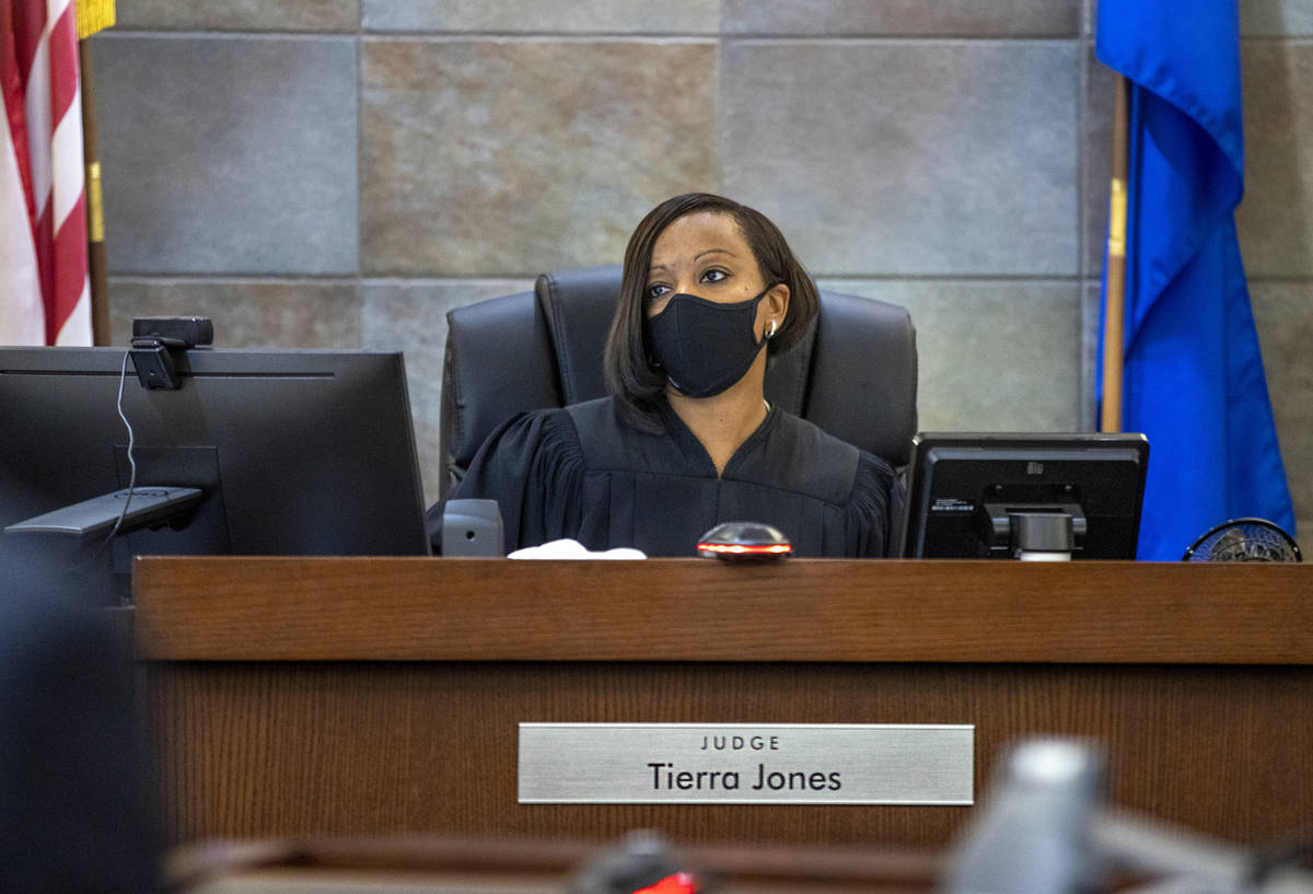 Judge Tierra Jones Initial speaks during the arraignment for Samantha Moreno-Rodriguez, the mot ...