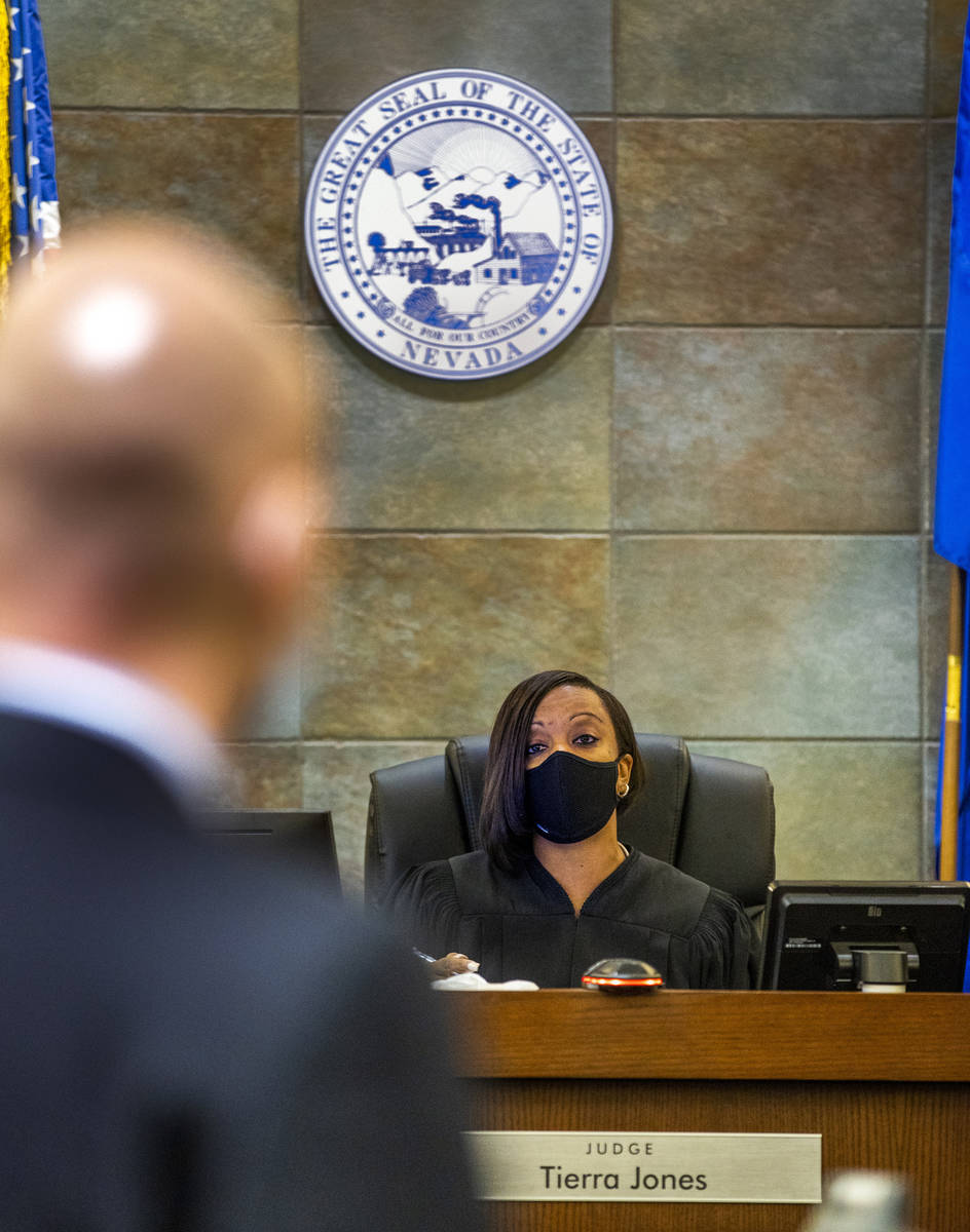 Judge Tierra Jones Initial speaks prior to the arraignment for Samantha Moreno-Rodriguez, the m ...
