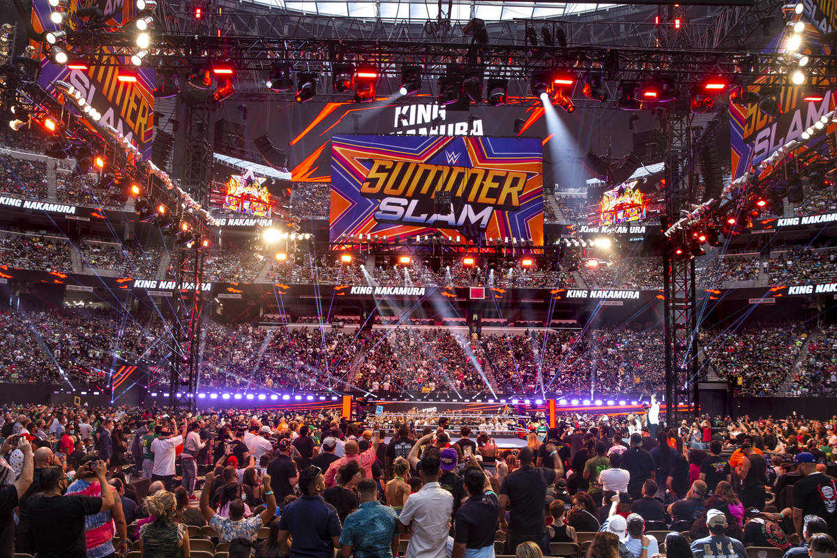 Fans Celebrate As King Nakamura Arrives During Wwe Summerslam 2021 At Allegiant Stadium On Satu Las Vegas Review Journal Wwe Summerslam 2022 Review