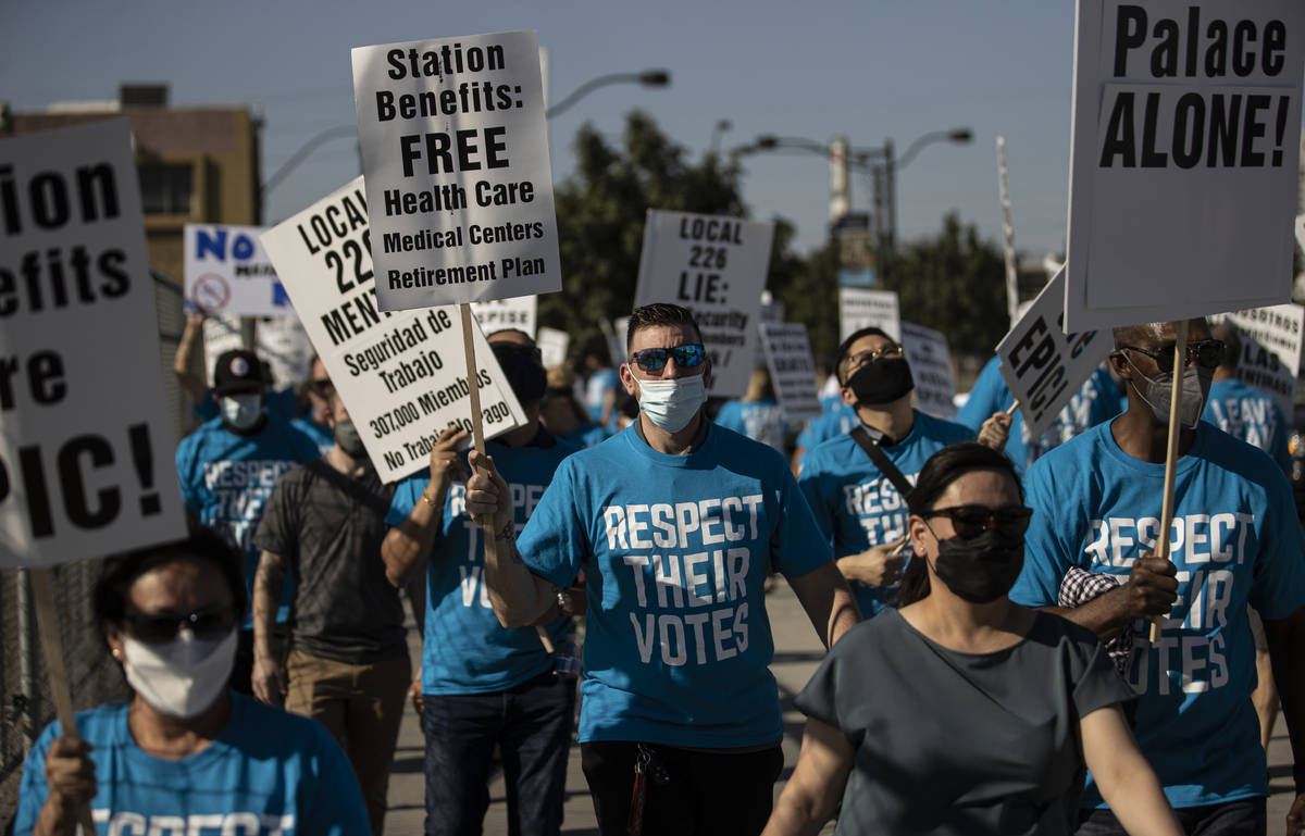 Over one hundred demonstrators took part in an ant-union protest organized by employees of Stat ...